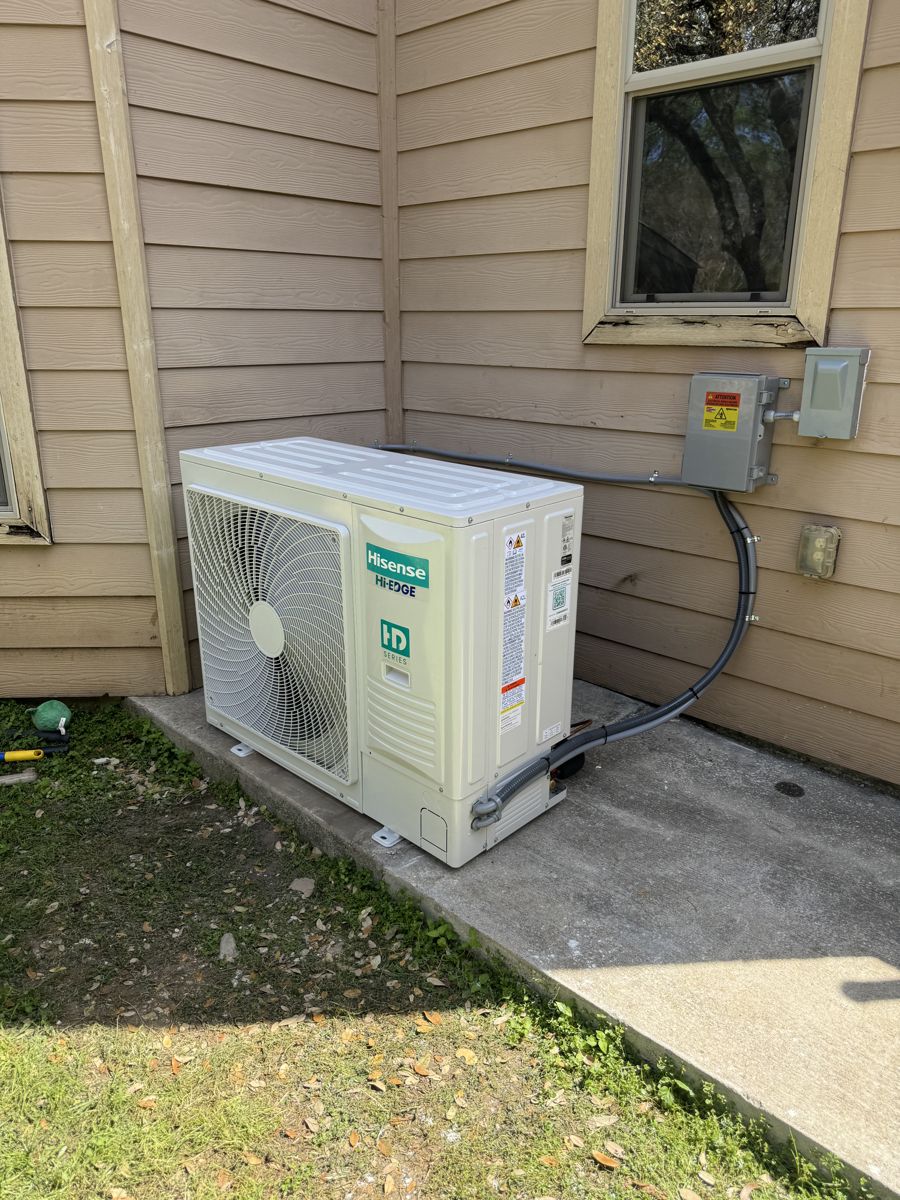 Hisense ductless mini-split outdoor unit installed by Air to Air AC & Heating